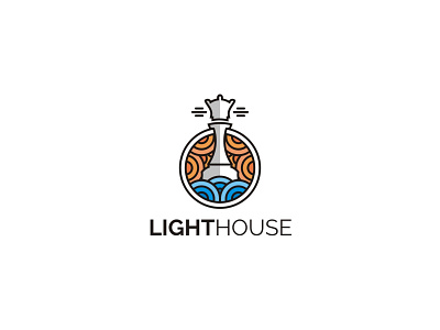 LIGHTHOUSE CHESS bold chess color light lighthouse logo logoconcept logodesign logos