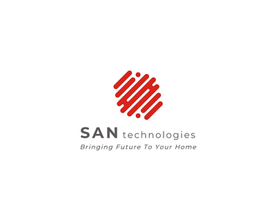LOGO SAN TECHNOLOGIES company fingerprint logo red round technology