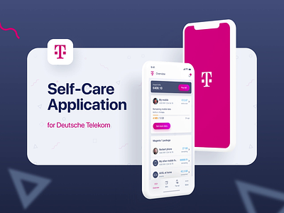 Self-Care Application for DEUTSCHE TELEKOM animation application clean figma light magenta minimal mobile mobile app mobile ui principle