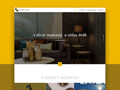 PhonixHome Website redesign clean decor flat home minimal redesign webshop website yellow