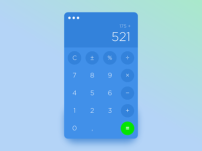Dailyui 004 Calculator blue calculator dailyui 004 green number numbers widget