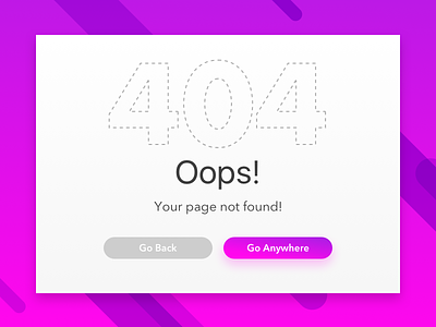 Dailyui 008 404 Page 404 daily dailyui error page pink purple ui