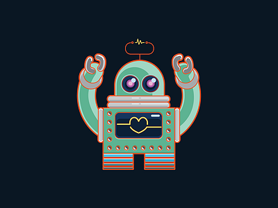My little Robot illustrator robot vector