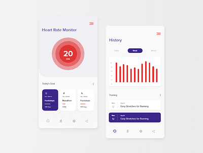Heart scanning App concept. clean minimal modern ui uiux ux