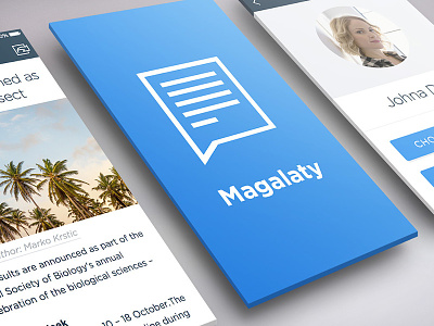 Magalaty App app app design blue gray logo design writers