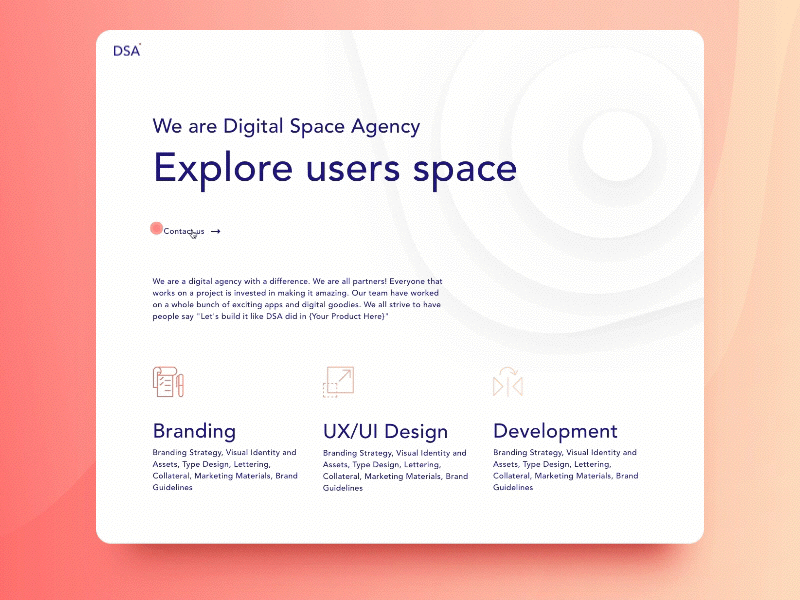Digital Space Agency agency animation concept css animation digital design parallax