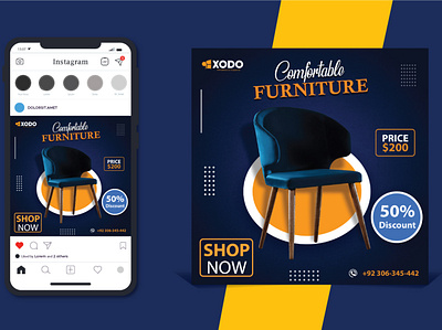 furniture social media post design 3d animation design graphic design logo logo designer media motion graphics post social social media social media marketing social media post social media post design ui