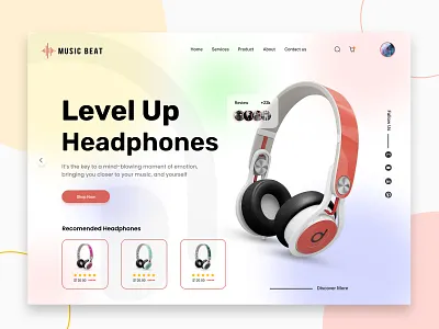 Wireless Headphone / UI Landing Page Design figma landingpage landingpagedesign ui uidesign uiux uiuxdesign uiuxfigma ux uxdesign wirelessheadphones