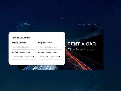 Rent a Car - Web Design design homepage ui ui design uiux ux web webdesign