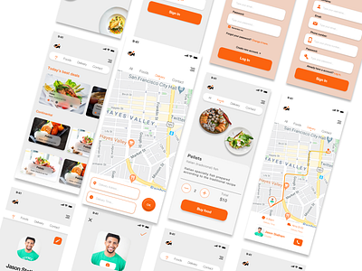 Delivery Food App - App Design app appdesign appdesigner application design ui ui design uiapp uiux ux