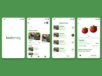 BoxFarming - App Design app appdesign application design homepage ui ui design uiapp uiux ux