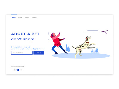 Adopt a pet Website design desktop design homepage ui ui design uiux ux web webdesign website