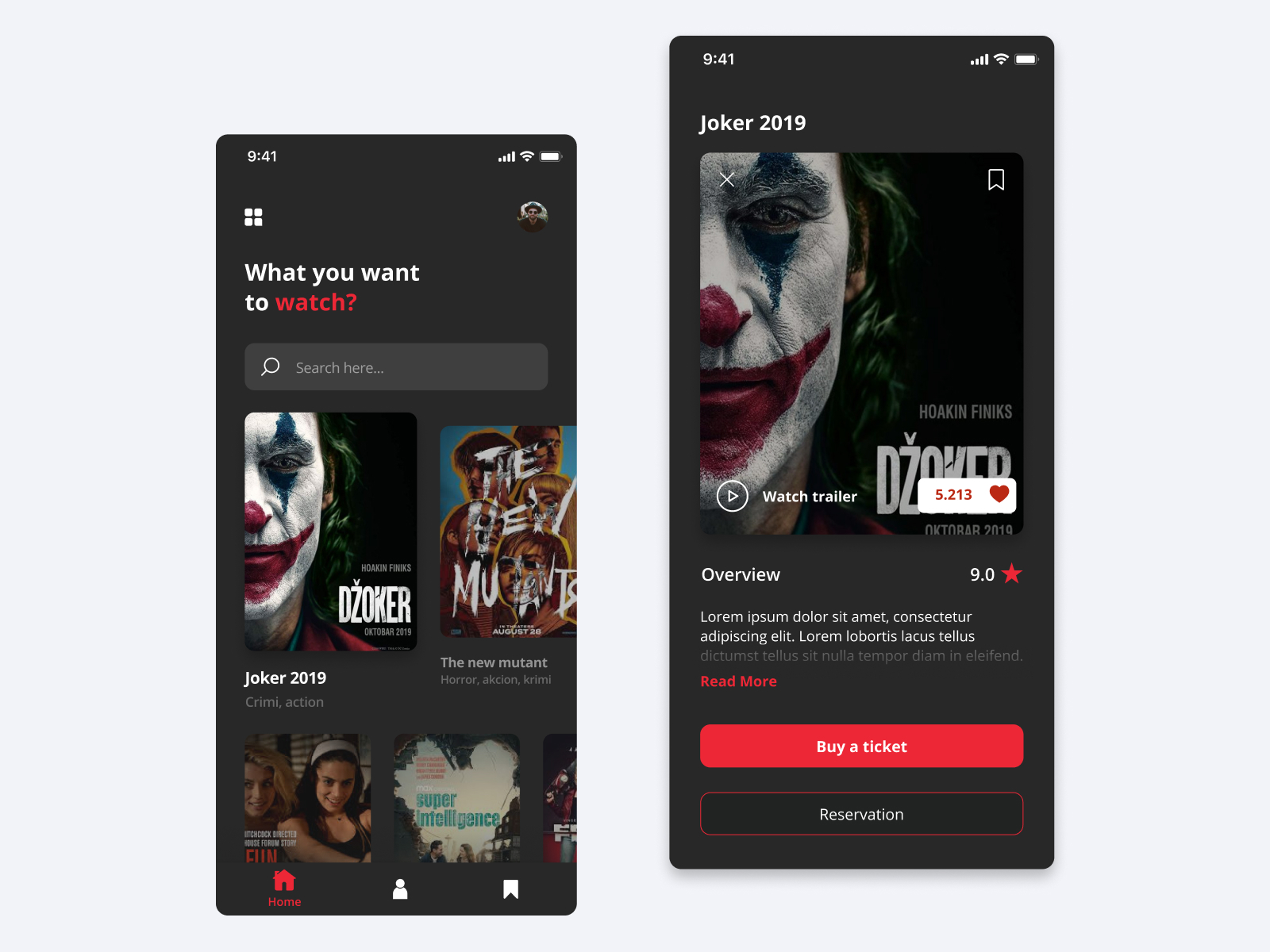 Movie App by Bosko Vidojevic on Dribbble