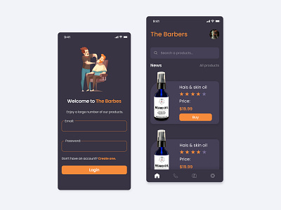 Barber Shop App app appdesign appdesigner application design ui ui design uiapp uiux ux