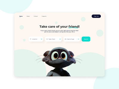 Adopt a pet Website app appdesign branding design illustration logo ui ui design uiux ux