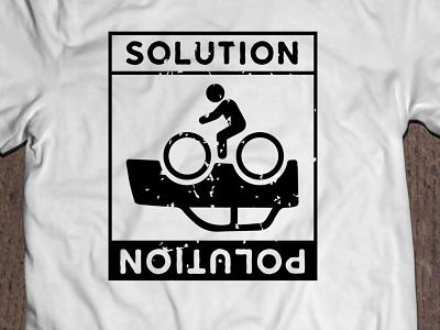 T-shirt Design_Cycling (solution of polution) t shirt design t shirt design bundle tshirtdesign typography