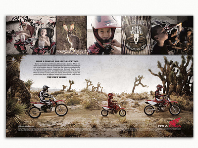 Honda Print Dirt Bike Family advertising print art director awesome design clean concept creative creative director design freelance freelance art direction freelance designer unique design