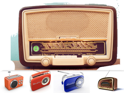 Vintage Radios "Hamm Me Up" BZZZZZZZZ banners branding design illustration radio stellar interactive vector vintage design vintage logo