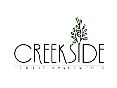 Logo Concept+Build Luxury Apartments by the Creek apartment design black and white brand design illustration lifestyle brand logo logotype luxury logo minimalist logo riverside vector