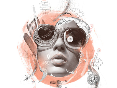 Peaches n Retro Cream_ #14 Es Una Sabor Favorita (eye scream) alienware amazing label blackandwhite digital illustration funky and fresh futuristic graydesign illustration lipstick lookbook nice shades peach razorfish retro design spaceman stellar interactive sunglass wearable tech