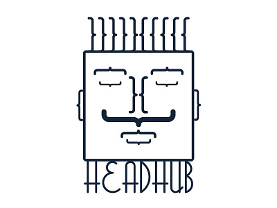 HEADHUB © "Where Great Minds Don't Think Alike" ascii logo blackandwhite branding coffee design graphic design headhub.com illustration logo nocigarettes superior uniquelogo