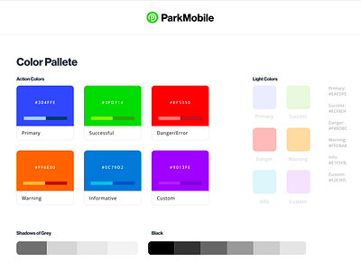 Design System in Progress — Parkmobile atlanta design system parking product style guide typography ui
