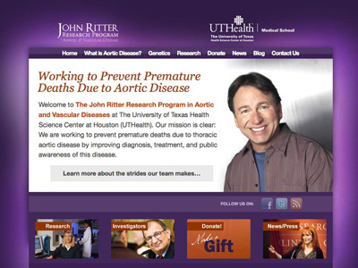 John Ritter Research Program blog design healthcare website wordpress