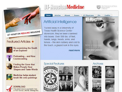 UT-Houston Medicine Magazine Redesign 2006 edu medical online magazine redesign ut houston website