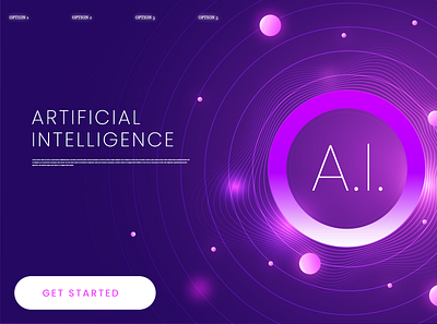 ARTIFICIAL INTELLIGENCE UI Landing Page animation design illustration illustrator ui ux vector web website