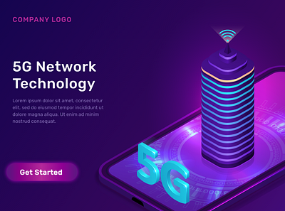 5G Network Landing Page branding design icon illustration illustrator ui ux vector web website