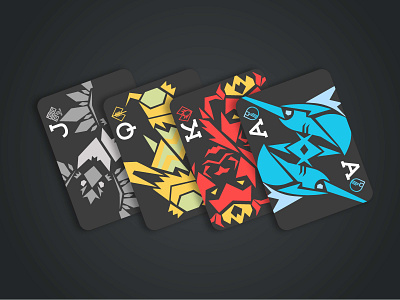 Geometric Animal Playing Cards design illustration minimal