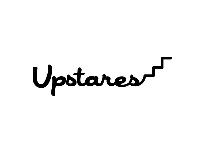 Upstares Salon branding logo logo type script