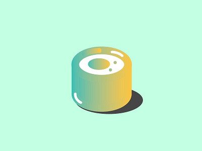 Jellicon sushi sample! cute gradent icon illustration minimal sushi