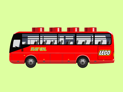 Lego Bus Concept advertising branding bus bus art lego mockup red transportation