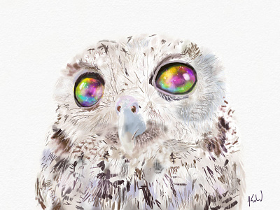 Interconnected bird cosmos digital painting galaxies galaxy nature owl watercolor