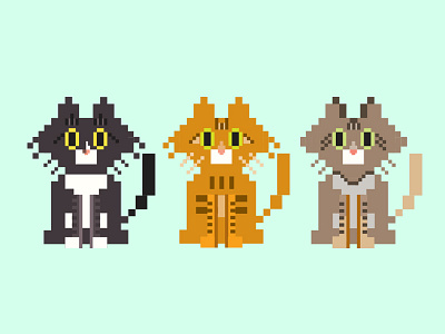 8 Bit Cats 8 bit cats pixels video game
