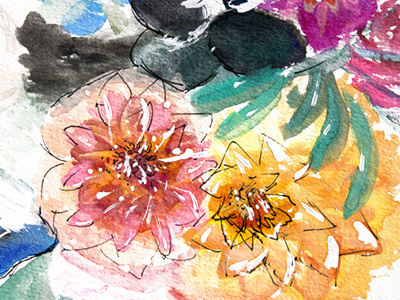 Fleur de Printemps floral flowers painting watercolor