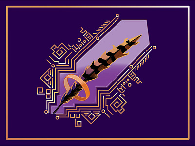 Feather Runes animals copper feather illustration illustrator line art pheasant purple runes vector