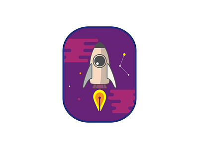 ROKET design illustration logo pen rocket space spaceship