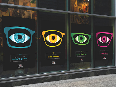 Eyecons design eye glasses icons illustration poster vector