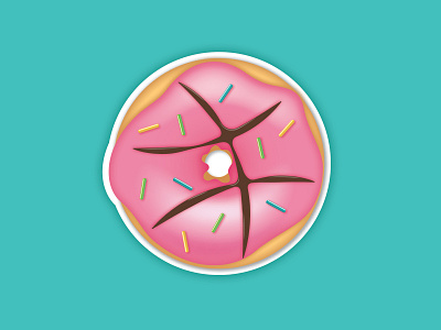 Donut Sticker basket ball donut dribbble icon illustration sticker vector