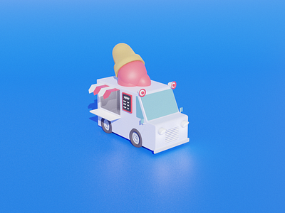 Ice Cream Truck 3d art blender cute design dessert food ice cream illustration summer truck