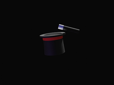 Ta-Da! 🎩 3d animation blender design illustration magic stars top hat wand