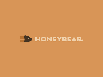 HoneyBear Logo affinity affinitydesigner animal bear brand branding cute design honey logo mark orange retro typography vector vintage wordmark