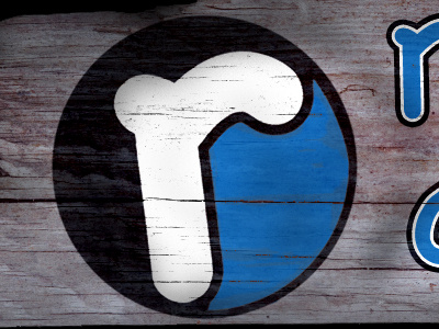 Raggz logo refresh blue logo paint type white wood