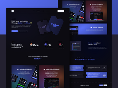 Website landing page for ticket reselling service -TicketGenie design genie graphic design ticket ui web design website design