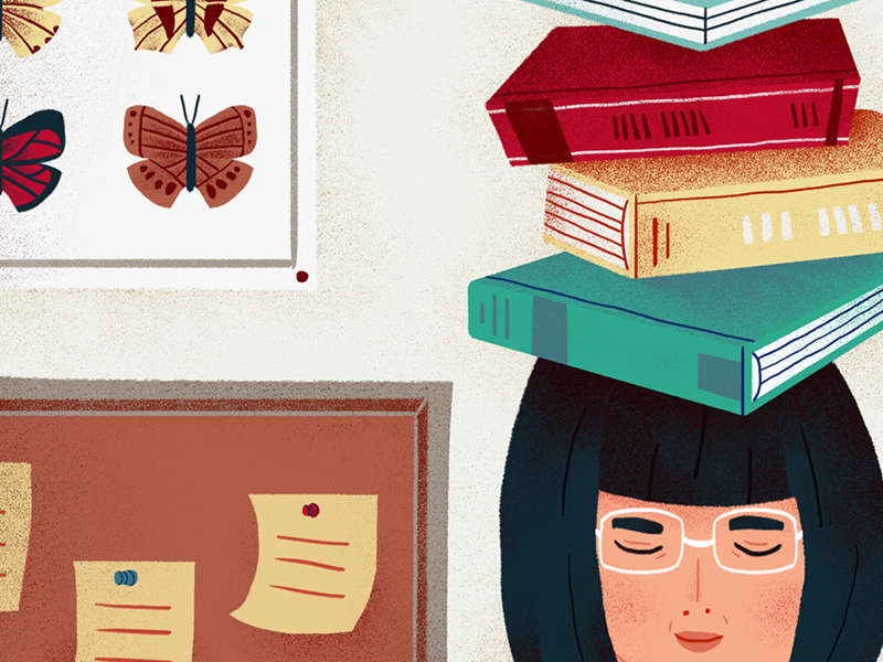 Balancing Books by Jeannie Phan on Dribbble