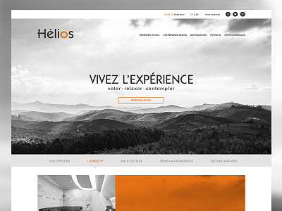Hélios - Web site airlines helios landing page web