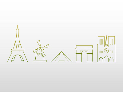 Icons of Paris arc eiffel europe icons louvre moulin notre dame paris