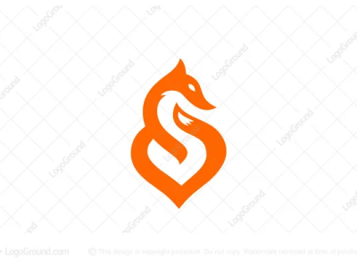 letter S fox logo for sale animal fox letter s logo logoforsale logos orange s spiral